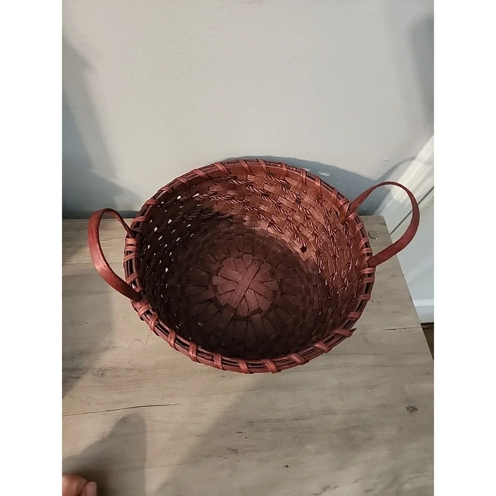 Vintage Basket Basketville Putney, VT Red Rope 2 Handles 10